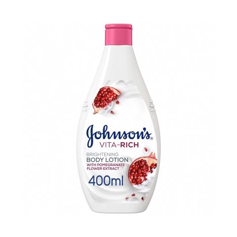 Buy Johnsons Body Lotion Vita-Rich Brightening with Pomegranate Flower Extract 400ml in Saudi Arabia