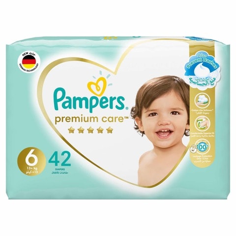 Pampers Premium Care Taped Baby Diapers Size 6 (13+kg) 42 Diapers