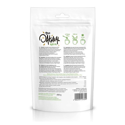 Diet Food Bio Oatmeal Matcha 200g