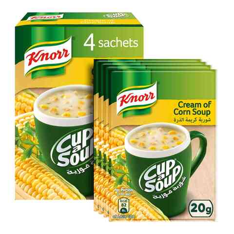 Knorr Cup-A-Soup Cream Of Corn Soup 20g Pack of 4