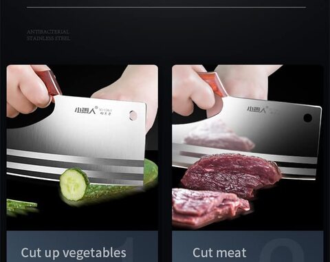 Atraux Cleaver Knife, Razor Sharp Multipurpose Stainless Steel Chef Knife For Meat &amp; Vegetables (22*7.7 cm)