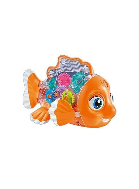 Rally Transparent Gear Swimming Fish Toy For Kids With Sound And Light