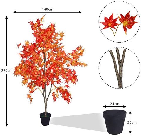 Buy Yatai Nearly Natural Red Artificial Maple Tree 2 2 Meters Online Shop Home Garden On Carrefour Uae