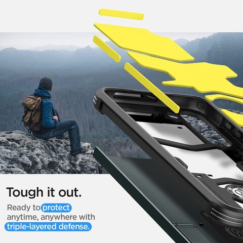 Spigen Tough Armor designed for Samsung Galaxy S23 case cover (2023) with Extreme Impact Foam - Abyss Green