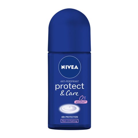 NIVEA Antiperspirant Roll-on for Women, 48h Protection, Protect &amp; Care No Ethyl Alcohol, 50ml