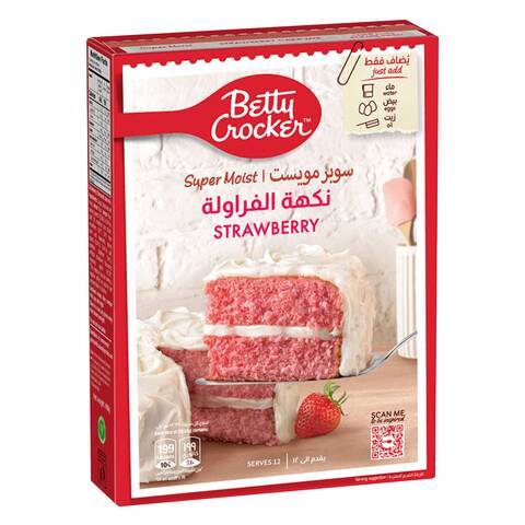 Buy Betty Crocker Supermoist Strawberry Cake Mix 400g in Saudi Arabia
