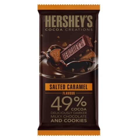 Hersheys Cocoa Creations Salted Caramel Flavour Delicious Darker Milky Chocolate 100g