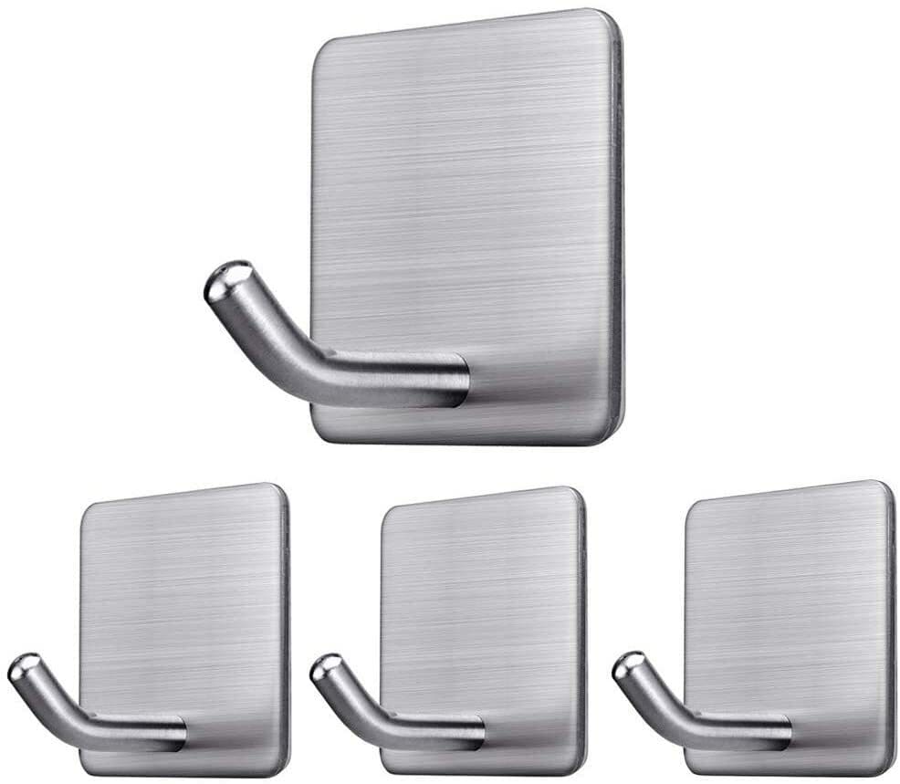 Heavy Duty Self Adhesive Hooks Stainless Steel Strong Stick on Wall Door Hangers 