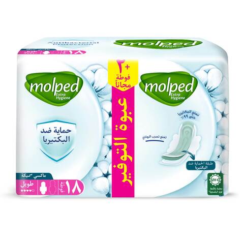 Buy Molped Extra Hygiene Long Pads - 16+2 Pieces Online - Shop Beauty ...
