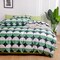 LUNA HOME King size 6 pieces Bedding Set without filler, Circle Design Green Color