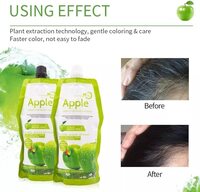 Blooming Time Apple Fruit Extract Hair Dye Cream, Ammonia Free, 96H To Long Lasting Color For Hair And Beard, Black