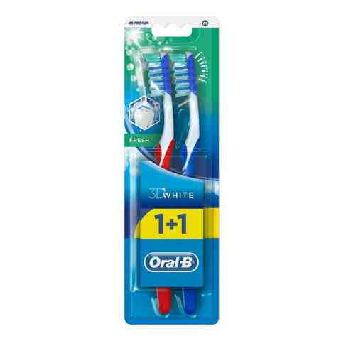 Oral-B 3D White Fresh 40 Medium Toothbrush Multicolour 2 PCS
