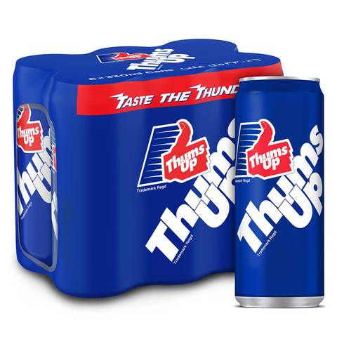 Thums Up Regular Carbonated Soft Drink 330ml Pack of 6