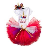 1st Birthday Baby Girl Princess Party Costume Tutu Dress | Red