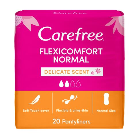 Carefree FlexiComfort ExtraFit Panty Liners White 20 count