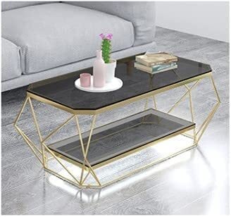 Yulan Modern Geometric Glass Rectangular Coffee Table (Gold 120X60Cm) Yl21407-397