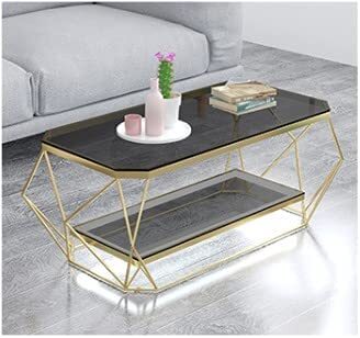 Yulan Modern Geometric Glass Rectangular Coffee Table (Gold 120X60Cm) Yl21407-397