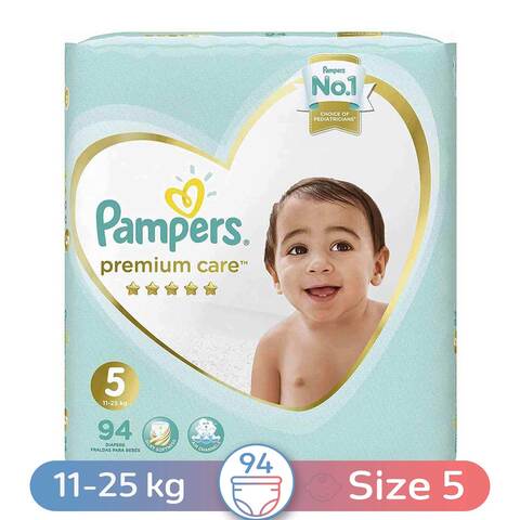 Pampers Premium Care Diapers 5 Junior, 11-25 Kg - 94 Diapers