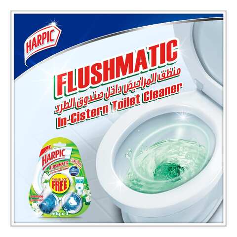 Harpic Flushmatic Stain And Germ Protection Automatic Toilet Cleaner Blue 50g Pack of 3