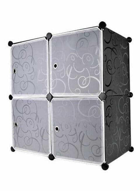 4 Cubes Wardrobe Storage Black Medium