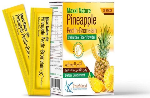 Maxxi nature pineapple pecrin-bromelain cellulose fibre powder