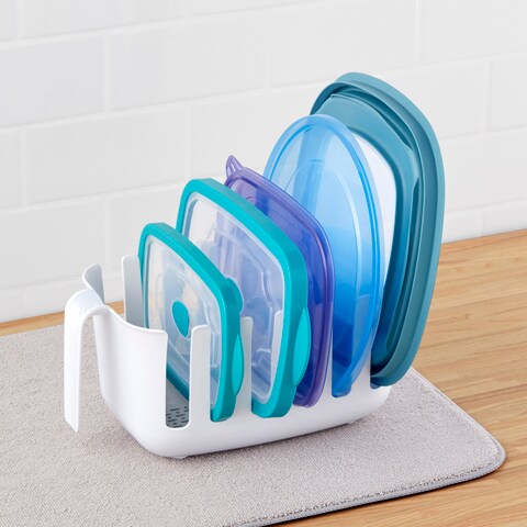 YouCopia Dry+Store Reusable Silicone Bag Storage, Rack, White, YCA-50412