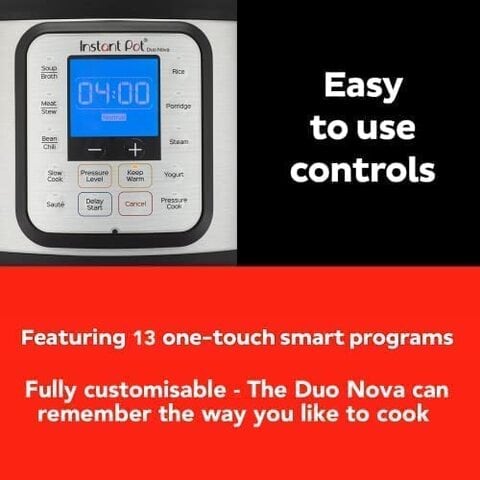 Instant Pot Duo Nova, 7 In 1, Electric Pressure Cooker, 9.5 Liters (10 Quarts), 13 One-Touch Cooking Programs, Multicooker, INP-114-0005-01-GC, Black &amp; Stainless Steel