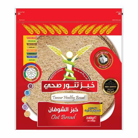 تنور خبز صحي خبز الشوفان 240 جرام × 6 قطع