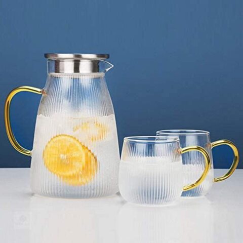 Auxmeware - Heat Resistant Glass Pitcher With Lid And Spout, Glass