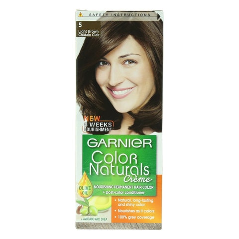 Buy Garnier Colour Naturals Cream Nourishing Permanent Hair Colour 5 Light Brown 110ml in Saudi Arabia