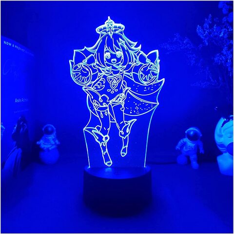3D Illusion Lamp Kawaii Genshin Impact Character 3D Nightlight Gaming Room Desktop PC Backlight Kids Bedroom Holiday Lighting Gift Decor