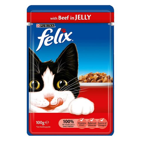 Purina Cat Food Felix Beef In Jelly 85 Gram Online Carrefour Jordan