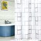 Lushh Shower Curtain Stain Resistant Black and White Square Style for Bathroom 180x200 cm