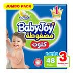 Buy Babyjoy Culotte Pants Diaper Size 3 Medium 6-12kg Jumbo Pack White 48 count in Saudi Arabia