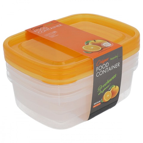 Crisper Food Container Medium 1000ml 3 Pcs Set
