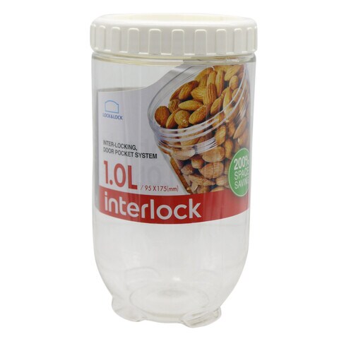 Lock &amp; Lock Plastic Cylindrical Interlock Container 1L