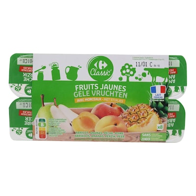 Buy Carrefour Classic Yellow Fruit Mix Yoghurt 125g Pack of 8 Online - Shop  Fresh Food on Carrefour UAE