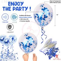 Party Propz 7 Pcs Happy Birthday Printed Balloons Combo Set For Boys Birthday Decoration/Birthday Party Supplies For Boys