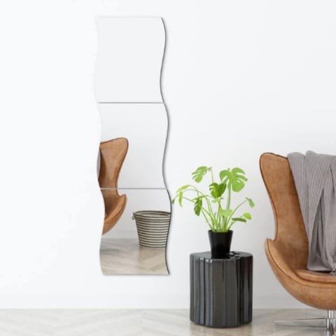 Deals for Less 3 Piece 3D Mirror Wall Stickers Home Decoration