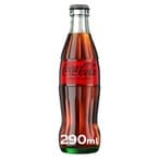 Buy Coca-Cola Zero Calories Carbonated Soft Drink Glass Bottle 290ml in UAE