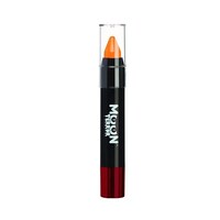 Moon Terror Face Paint Stick/Body Crayon Makeup [Halloween/Party Makeup] for the Face &amp; Body by Moon Creations, Non-Toxic Safety, Glows Brightly under UV Lightfor Kids/Adults - 3.5gPumpkin Orange