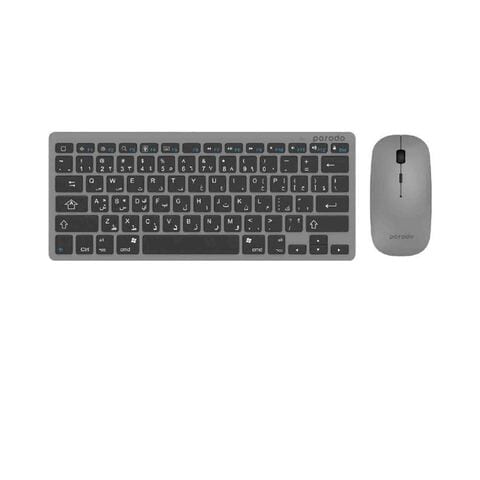 Porodo Super Slim And Portable Bluetooth Keyboard With Mouse ( English / Arabic ) - Gray