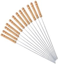 Roasting Sticks,  Stainless Steel Forks, Perfect for Sausages, Wooden Handle Barbecue Fire Pit Camping Accessories, Hot Dog Campfire Camping Stove BBQ Tools - 10 Pcs