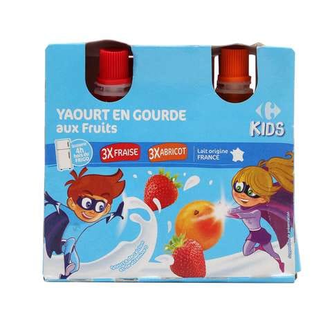 Carrefour Kids Pocket Yoghurt With Strawberry And Apricot 90g&times;6