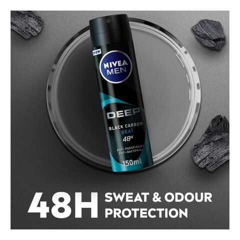 NIVEA Deep Beat Black Carbon Anti-Perspirant Deodorant Spray Clear 150ml