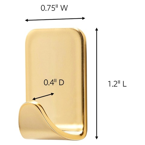 Command 17032G-4UKN Metallic Hook, small, gold color. 4 hooks and 5 strips/pack