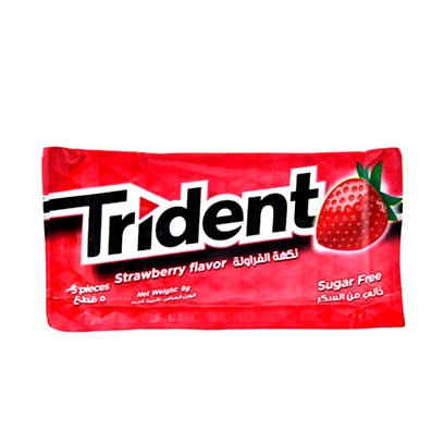 Trident Chewing Gum  Strawberry Sugar Free 8Gr