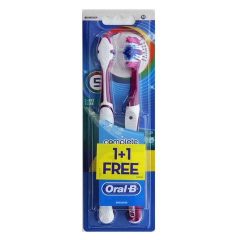 أورال-بي فرشاة أسنان وسط 1 + 1 مجانًا