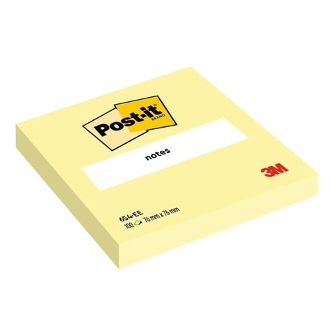 3M Post-it Notes 654 Canary Yellow 3x3inch 100 PCS