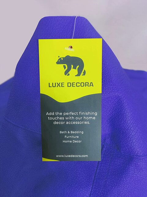 Luxe Decora PVC Bean Bag With Filling (XXL, Royal Blue)
